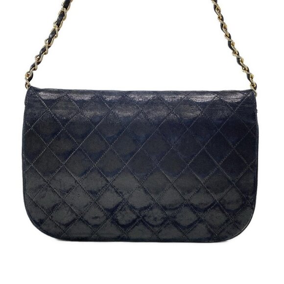 Auth CHANEL Double Flap Matelasse - Black Lambskin Shoulder Bag Gold hardware - Picture 2 of 15